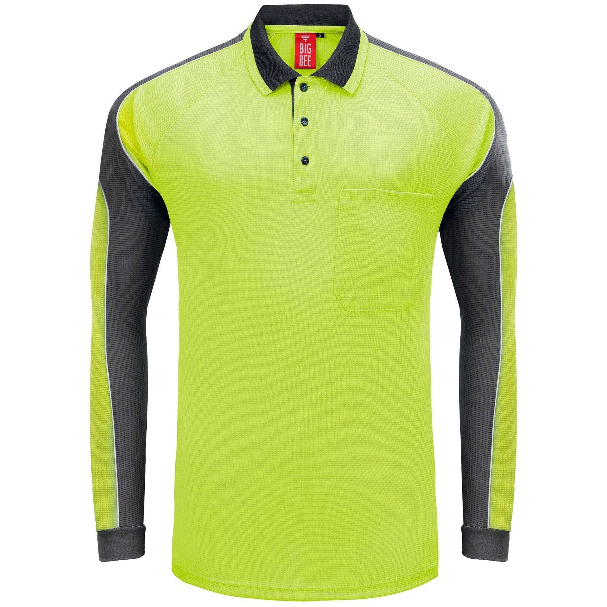 Big Bee PANEL Hi Vis Polo Shirts, Long Sleeve - Big Bee