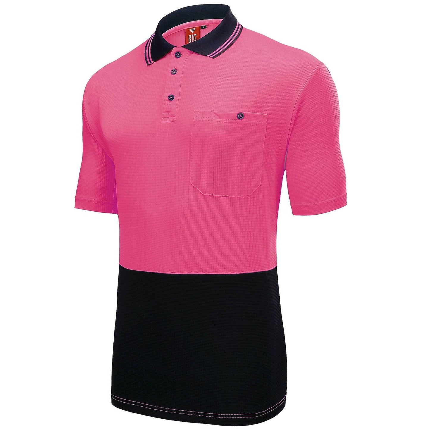 Big Bee Mens Hi Vis Polo Shirts, Short Sleeve - Big Bee