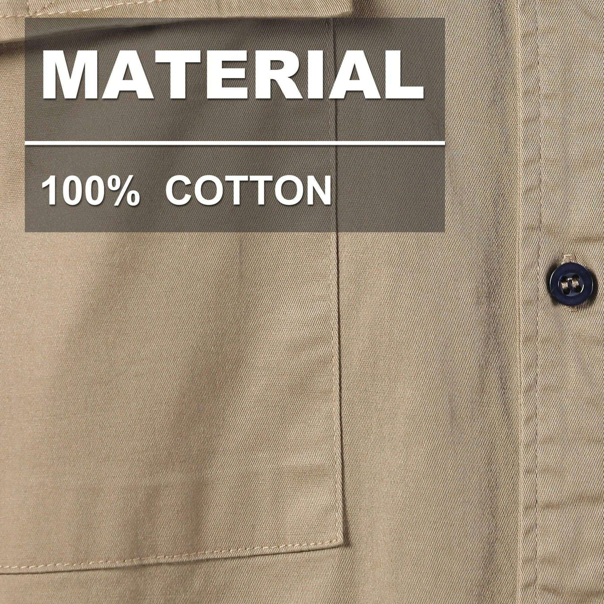 Big BEE Men's Work Shirt, Cotton Drill Traditional Workwear - Big Bee