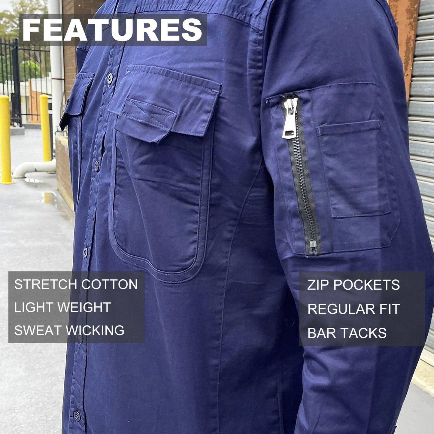 Big Bee Men's Work Shirts, Stretch Cotton - Big Bee
