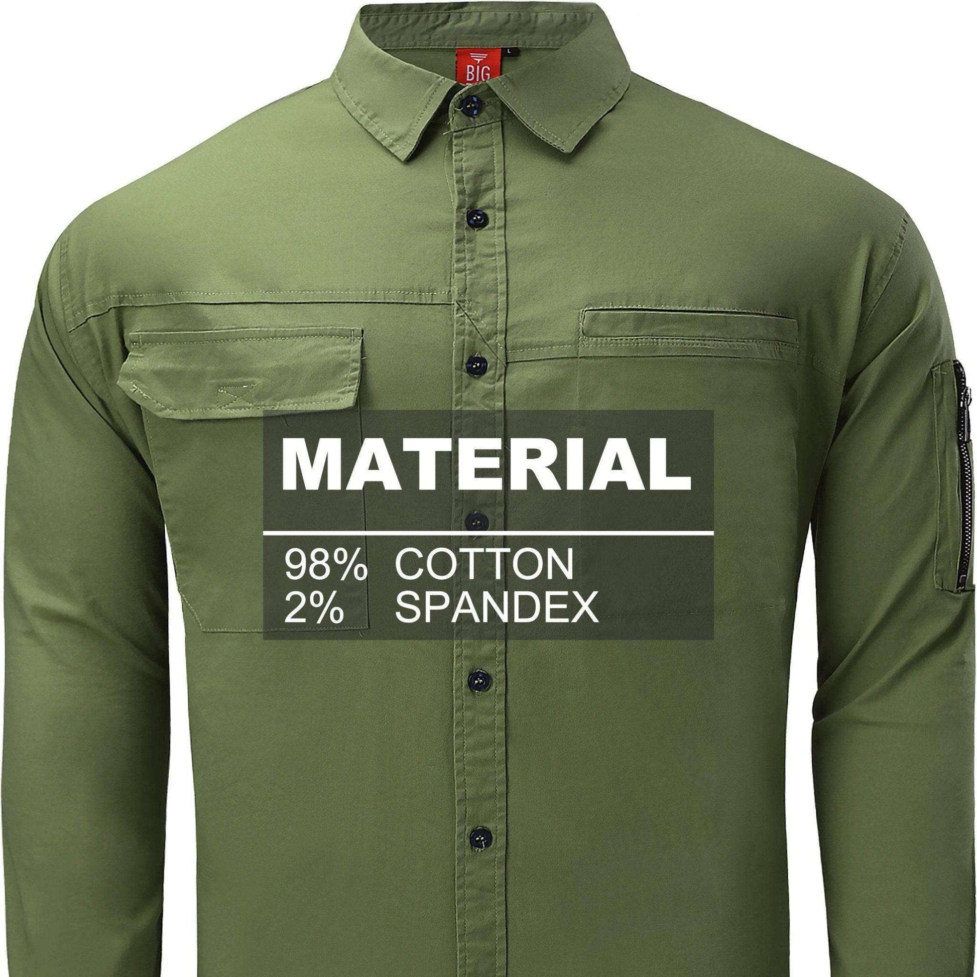 Big Bee PULSE Mens Work Shirts, Stretch Cotton - Big Bee