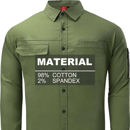 Big Bee PULSE Mens Work Shirts, Stretch Cotton - Big Bee