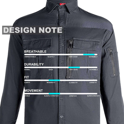 Big Bee ZIP Mens Work Shirts, Stretch Cotton - Big Bee