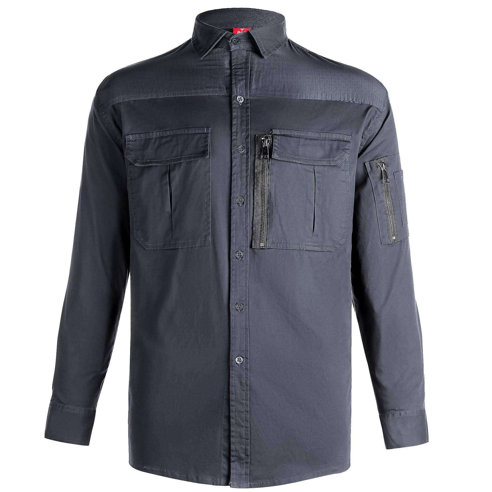 Big Bee ZIP Mens Work Shirts, Stretch Cotton - Big Bee