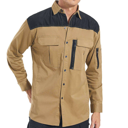 Big Bee ZIP Mens Work Shirts, Stretch Cotton - Big Bee