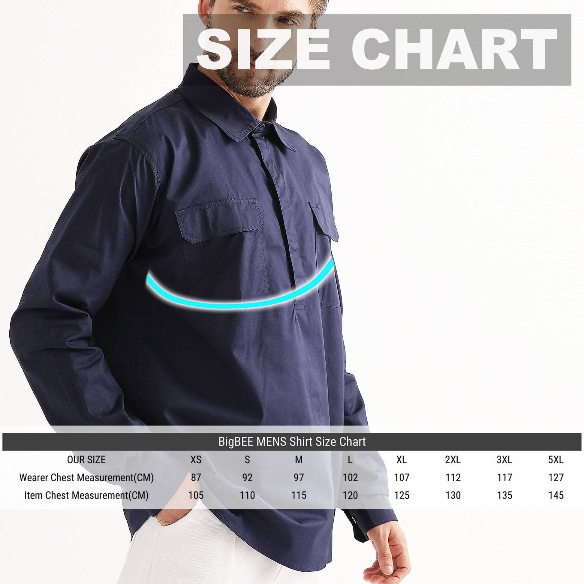 Big Bee CLOSED FRONT Work Shirts, Lightweight Cotton - Big Bee