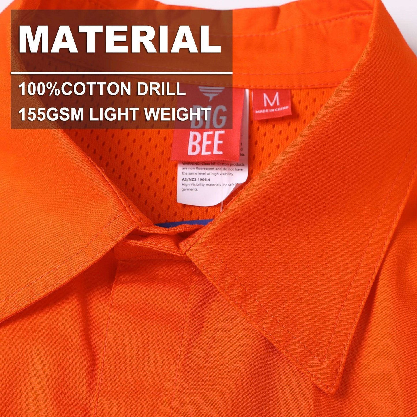 Big Bee CLOSED FRONT Work Shirts, Lightweight Cotton - Big Bee