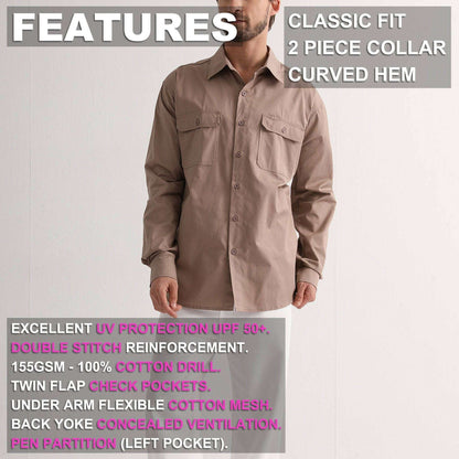 Big Bee Mens Work Shirts Lightweight Cotton, Traditional Workwear - Big Bee