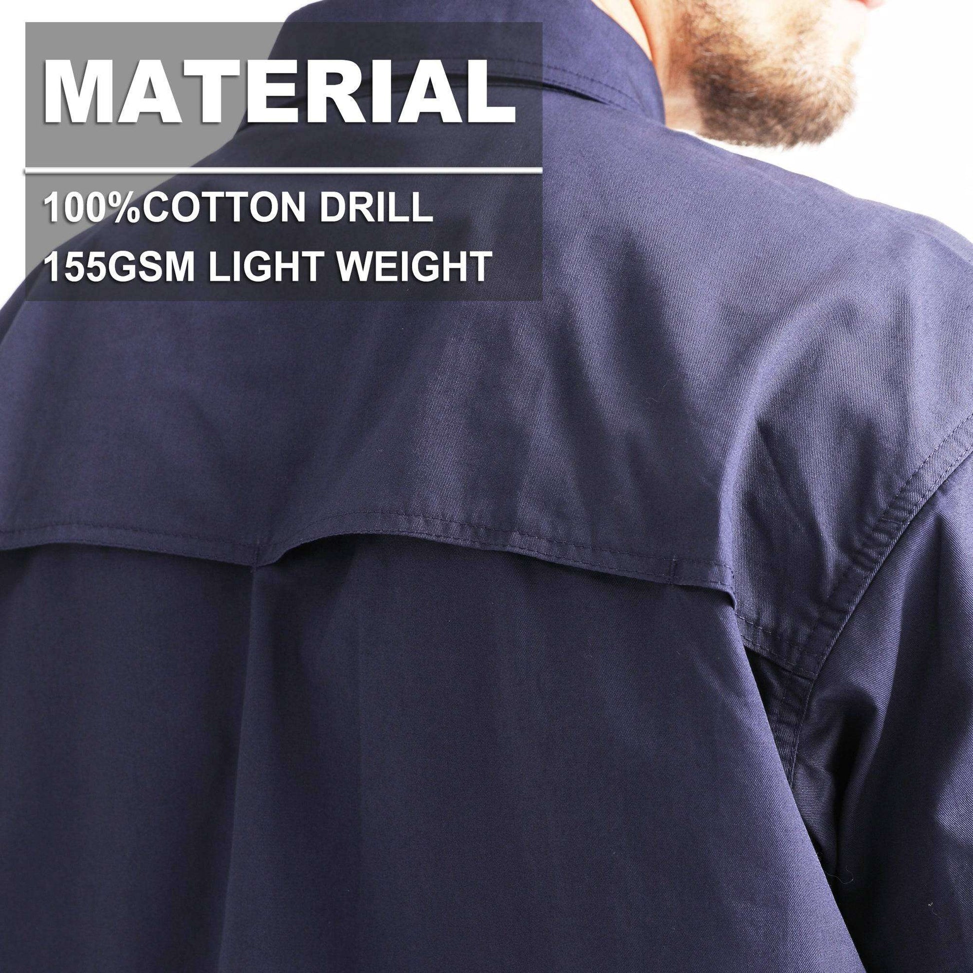 Big Bee Mens Work Shirts Lightweight Cotton, Traditional Workwear - Big Bee