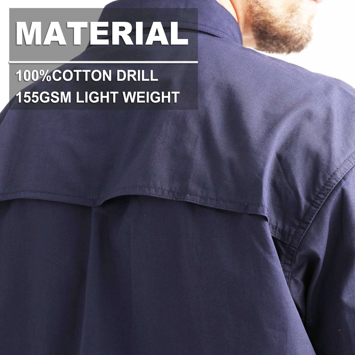 Big Bee Mens Work Shirts Lightweight Cotton, Traditional Workwear - Big Bee