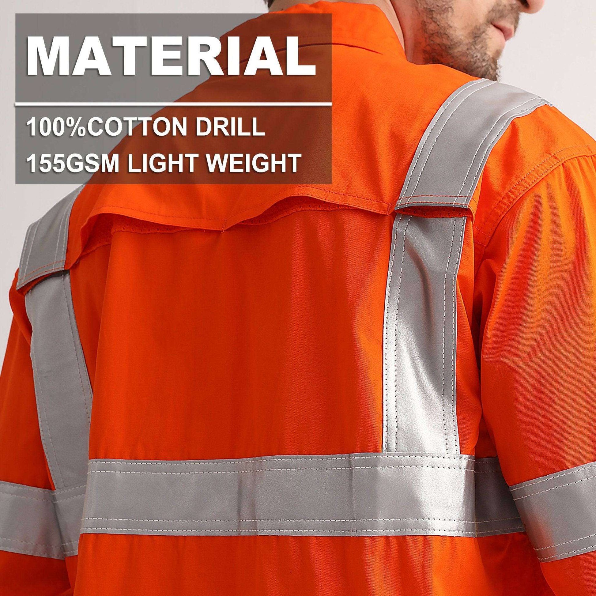 Big Bee Hi-Vis Shirts Orange H Pattern Reflective, VIC Rail Shirt - Big Bee