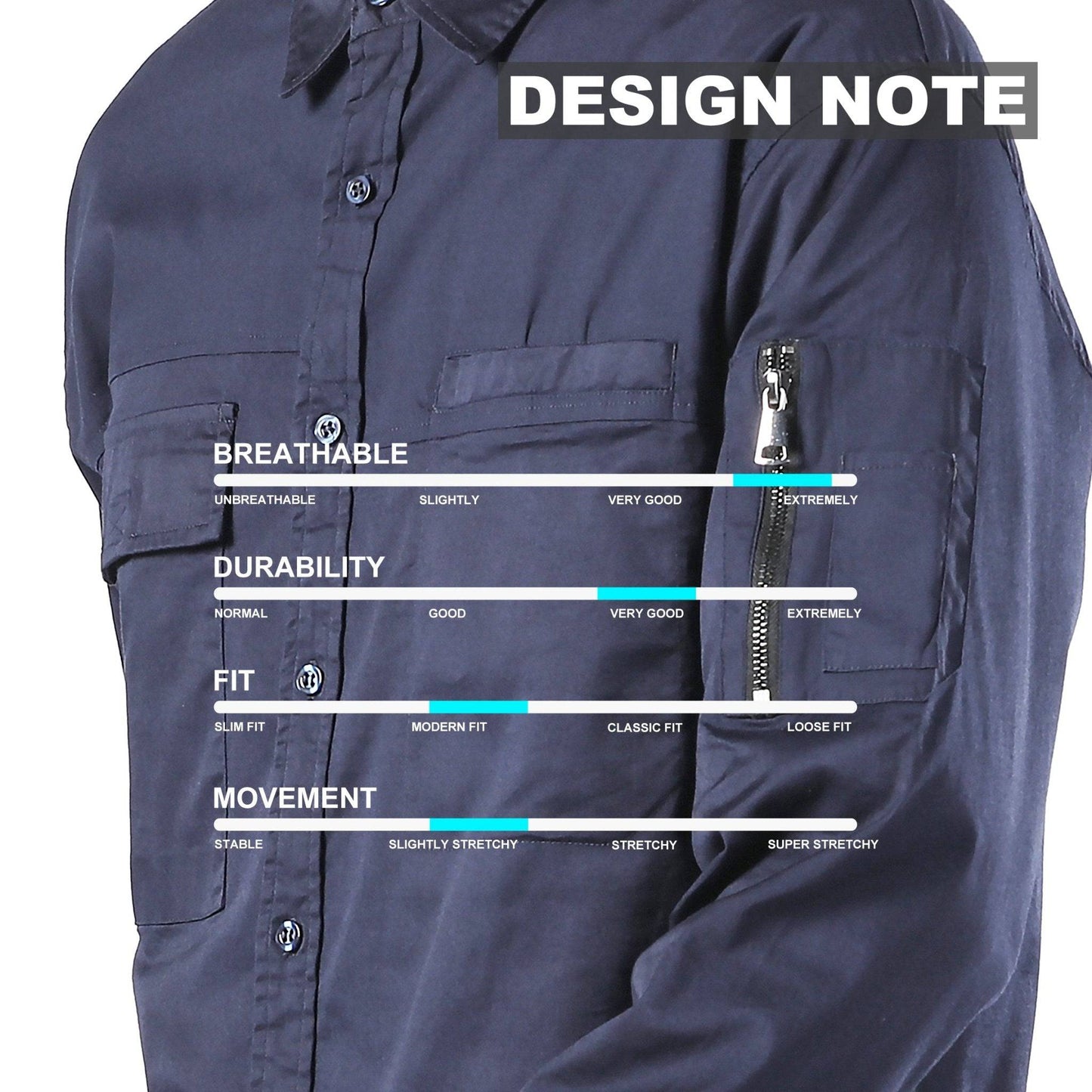 Big Bee PULSE Mens Hi-Vis Work Shirts, Stretch Cotton - Big Bee