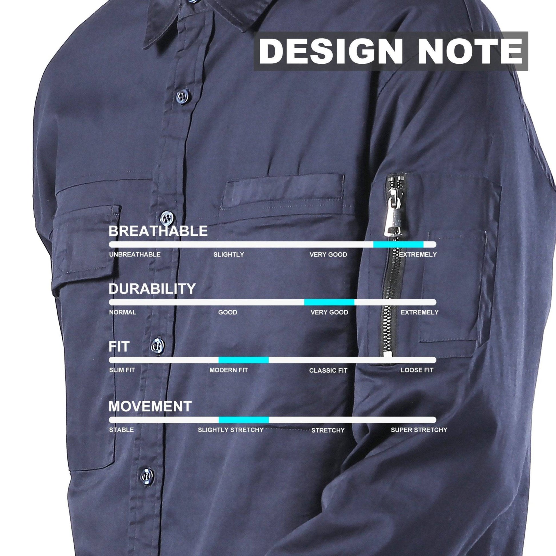 Big Bee PULSE Mens Hi-Vis Work Shirts, Stretch Cotton - Big Bee