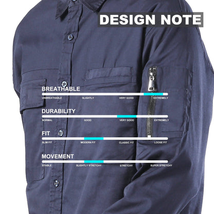 Big Bee PULSE Mens Hi-Vis Work Shirts, Stretch Cotton - Big Bee