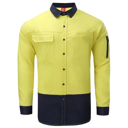 Big Bee PULSE Mens Hi-Vis Work Shirts, Stretch Cotton - Big Bee