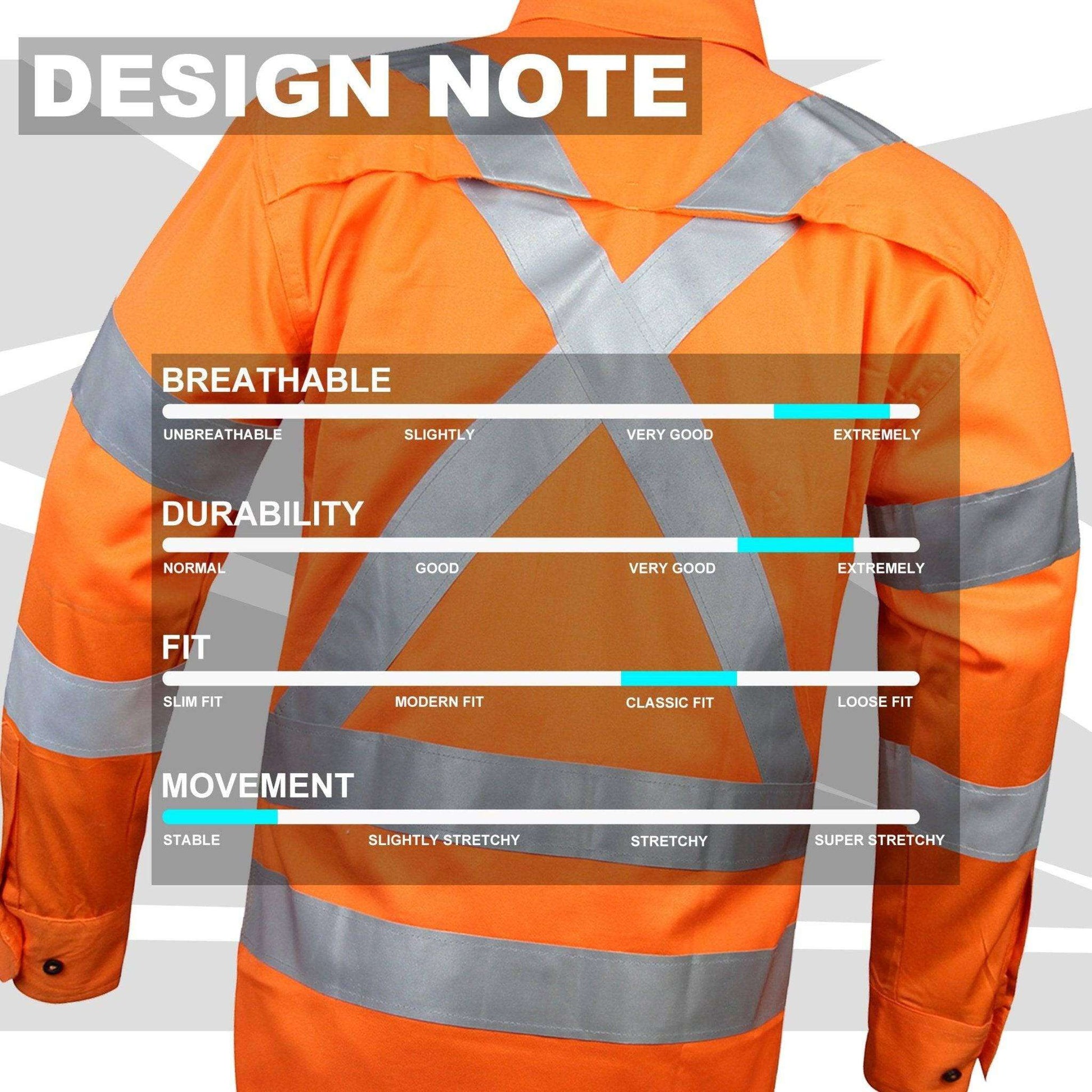 Big Bee Hi Vis Shirts Cross Back Reflective, NSW QLD Rail Shirt - Big Bee