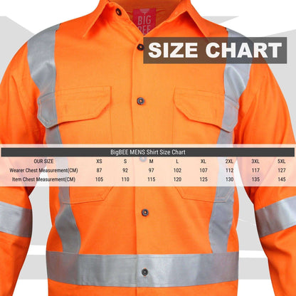 Big Bee Hi Vis Shirts Cross Back Reflective, NSW QLD Rail Shirt - Big Bee