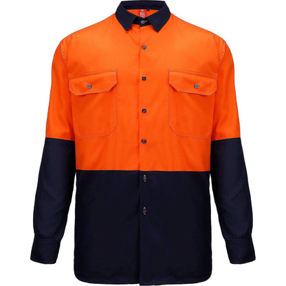 Big Bee Men's Hi Vis Shirts, Long Sleeve Safety Work Top - Big Bee