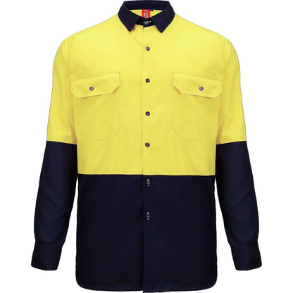 Big Bee Men's Hi Vis Shirts, Long Sleeve Safety Work Top - Big Bee