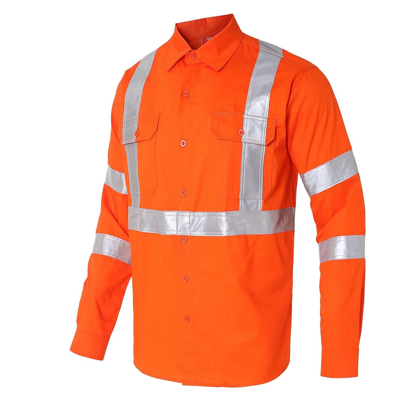 Big Bee Orange Work Shirt X Back Reflective, NSW QLD Rail Shirt - Big Bee