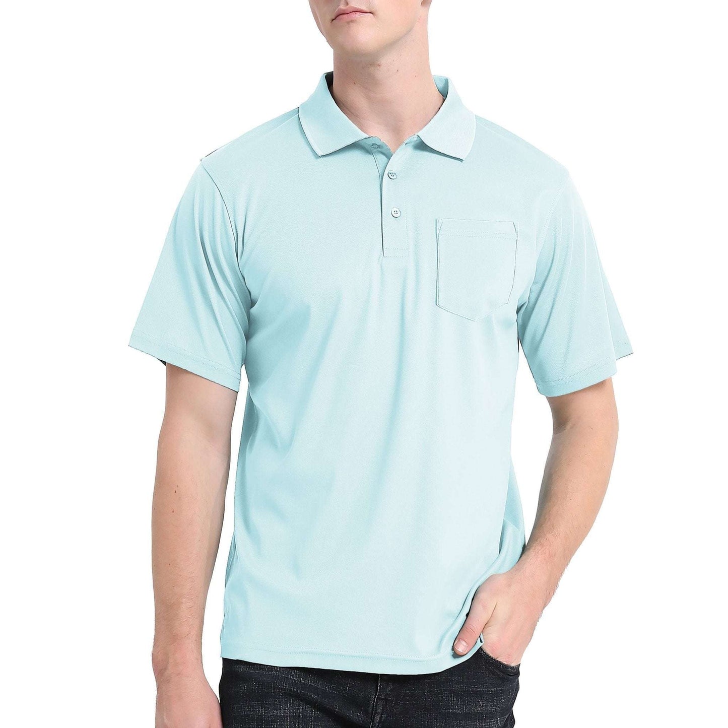 ISUSI Everyday Mens Polo Shirts, Cotton, Pocket, UPF 30+ - Big Bee