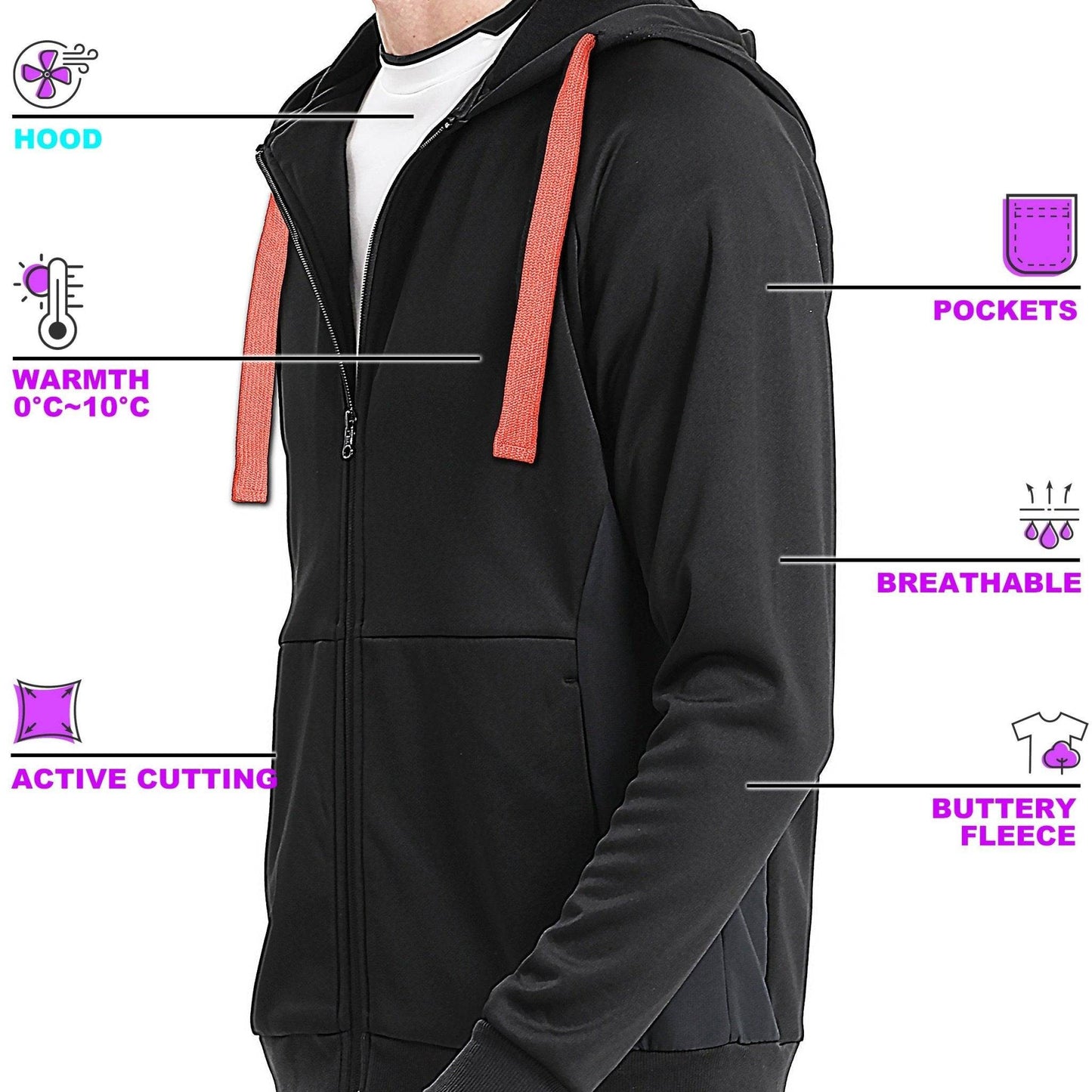 ISUSI Contrast Hoodie Jumper, Full Zip - Big Bee