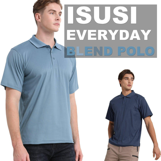 ISUSI Everyday Mens Polo Shirts, Cotton Blend, UPF 30+ - Big Bee