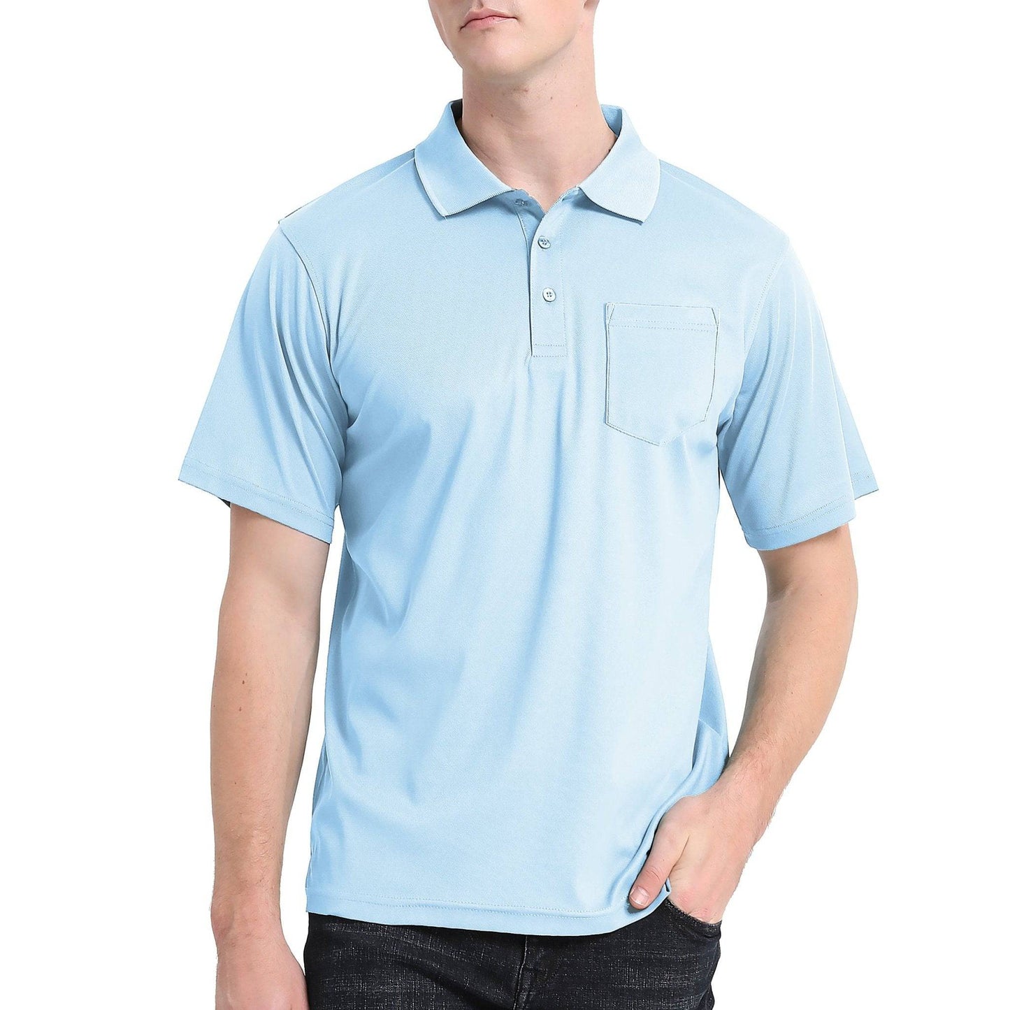 ISUSI Everyday Mens Polo Shirts, Cotton, Pocket, UPF 30+ - Big Bee