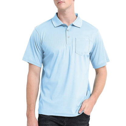 ISUSI Everyday Mens Polo Shirts, Cotton, Pocket, UPF 30+ - Big Bee