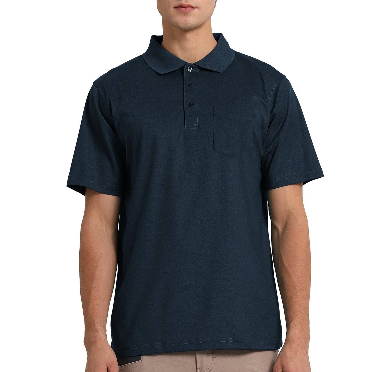 ISUSI Everyday Mens Polo Shirts, Cotton, Pocket, UPF 30+ - Big Bee
