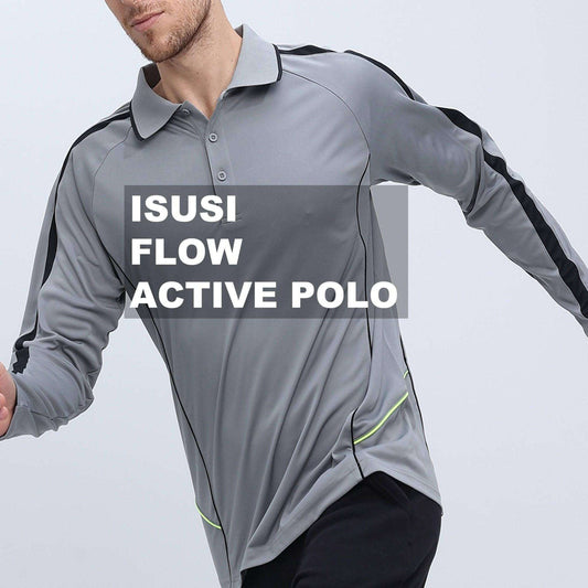ISUSI Flow Mens Polo Shirts, Long Sleeve - Big Bee